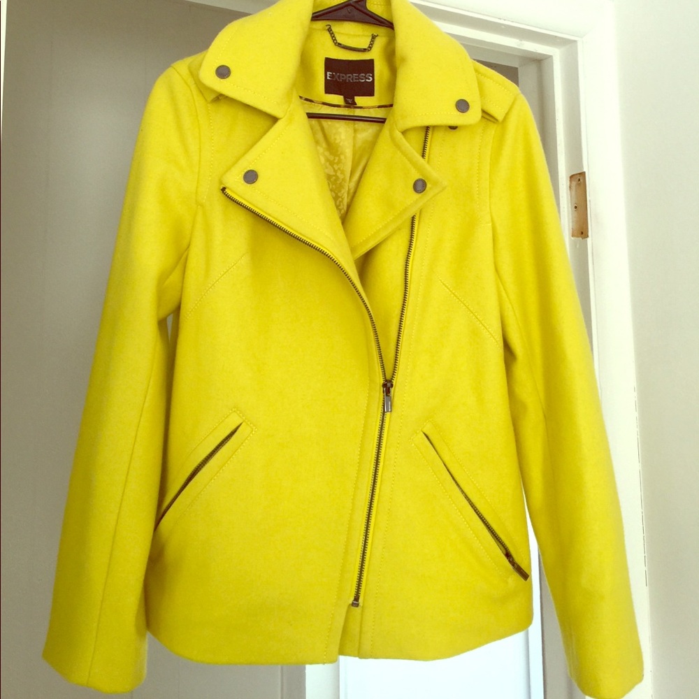 Awesome yellow moto style Express coat size small